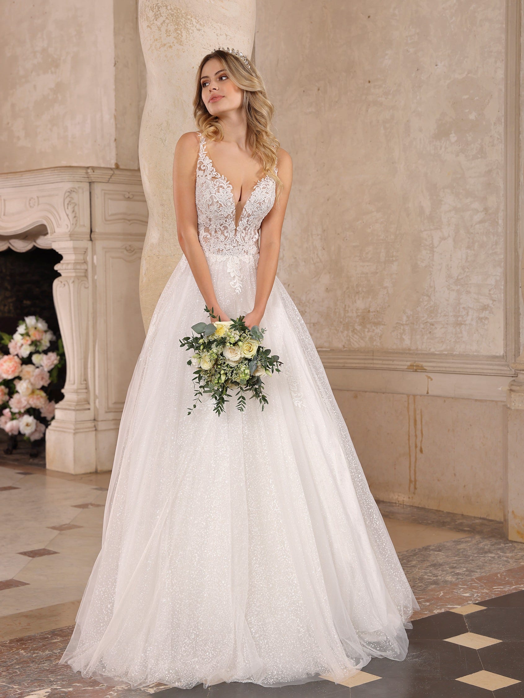 Libby crepe slip wedding clearance dress